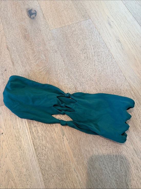 Mikoh Other - Mikoh Teal Bandeau Bikini Top with Knotted Cutouts